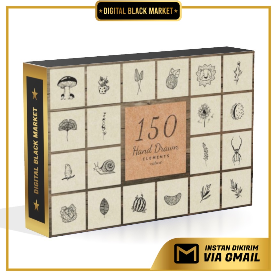 150 Handdrawn Elements Naturei II - Vector Designs