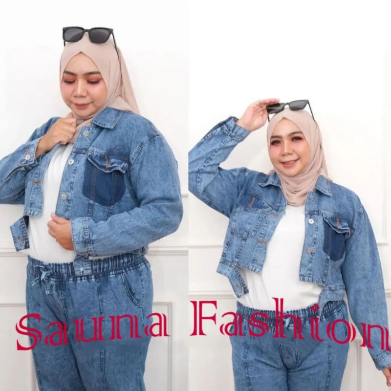 Jaket Crop Kiky Jumbo Big Size