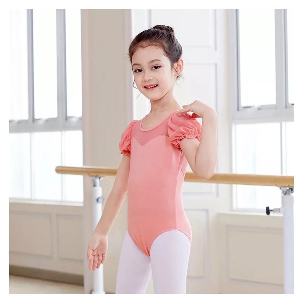 LEOTARD LENGAN BALLON PUFFY SLEEVES BALLET BALET BODYSUIT OUTFIT ANAK