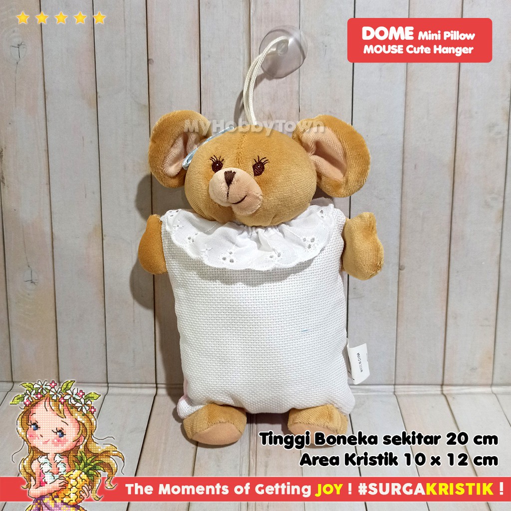 Gantungan Boneka Bantal Sulam Kristik Strimin Baby Mouse Tikus F-077