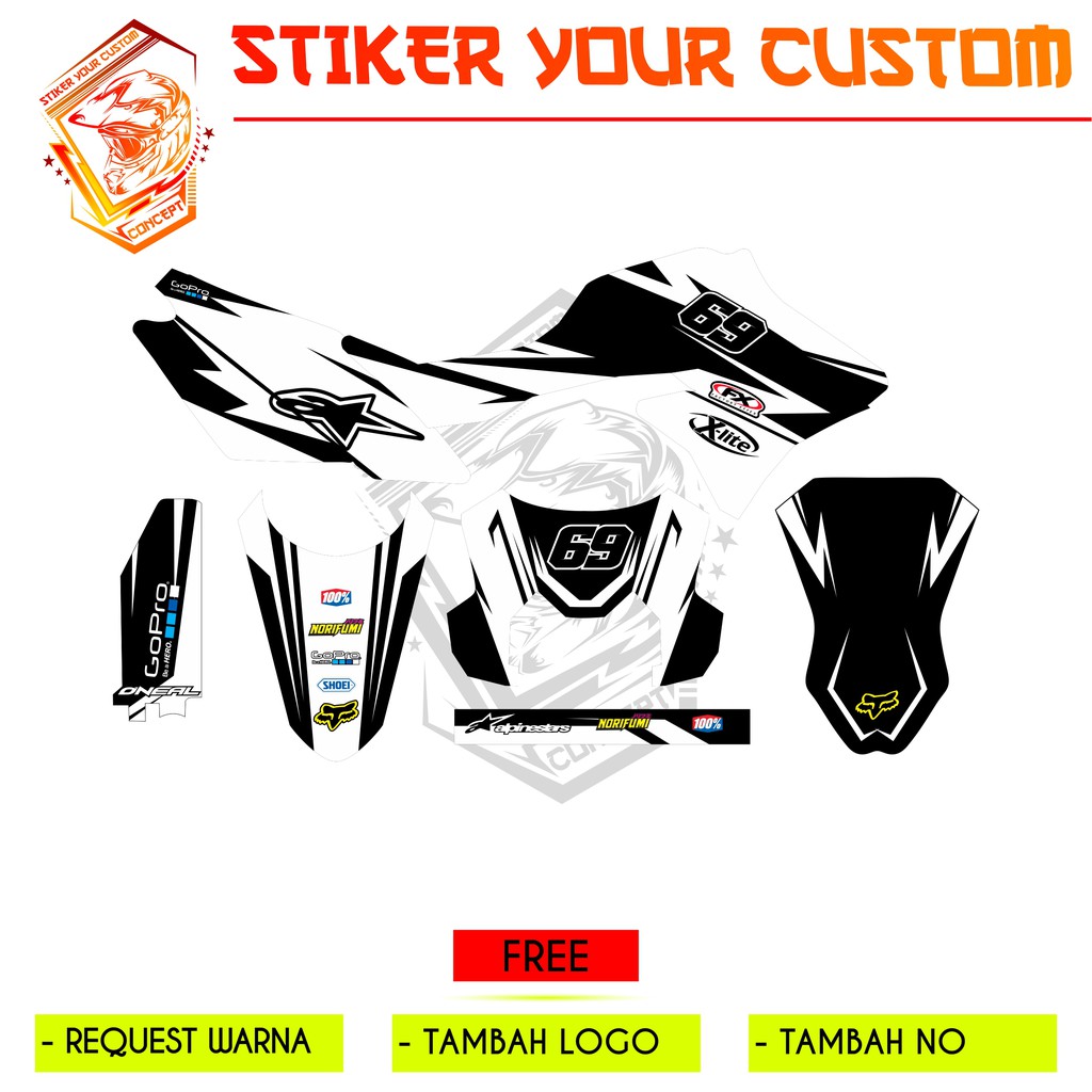 Decal KLX DTRACKER NEW Putih