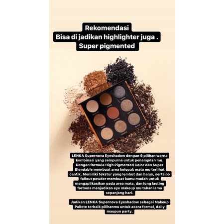 [cne] LENKA SUPER NOVA EYESHADOW SUPER PIGMENTED DAN BISA DI JADIKAN HIGHLIGHTER - Lenka eyeshadow Pigmented super rekomendasi