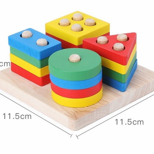 AESTHETIC GEOMETRY STACKING - MAIN BALOK SUSUN BENTUK - Geometri Stacking - mainan kayu edukasi anak