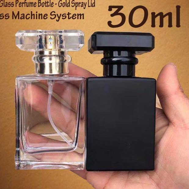 New Botol Parfum 30ml Botol Spray Kaca Refil Parfume Minyak Wangi 30 ml Botol Perfume Refill Kaca Hitam~