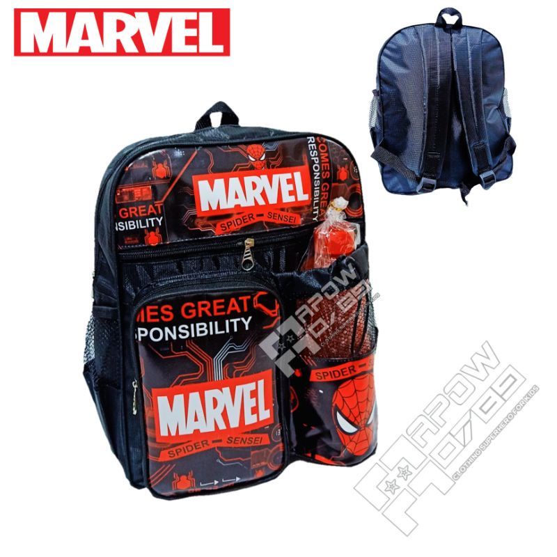 Paket Hemat 4 in1 Tas Ransel Sekolah TK-SD MARVEL / Tas Ransel Sekolah Anak Laki-laki