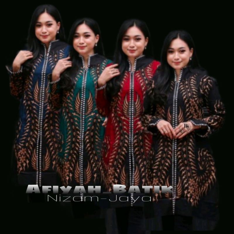 Tunik Batik Wanita Terbaru 2021 Kekinian Baju Batik Atasan Wanita Modern Zipper Depan