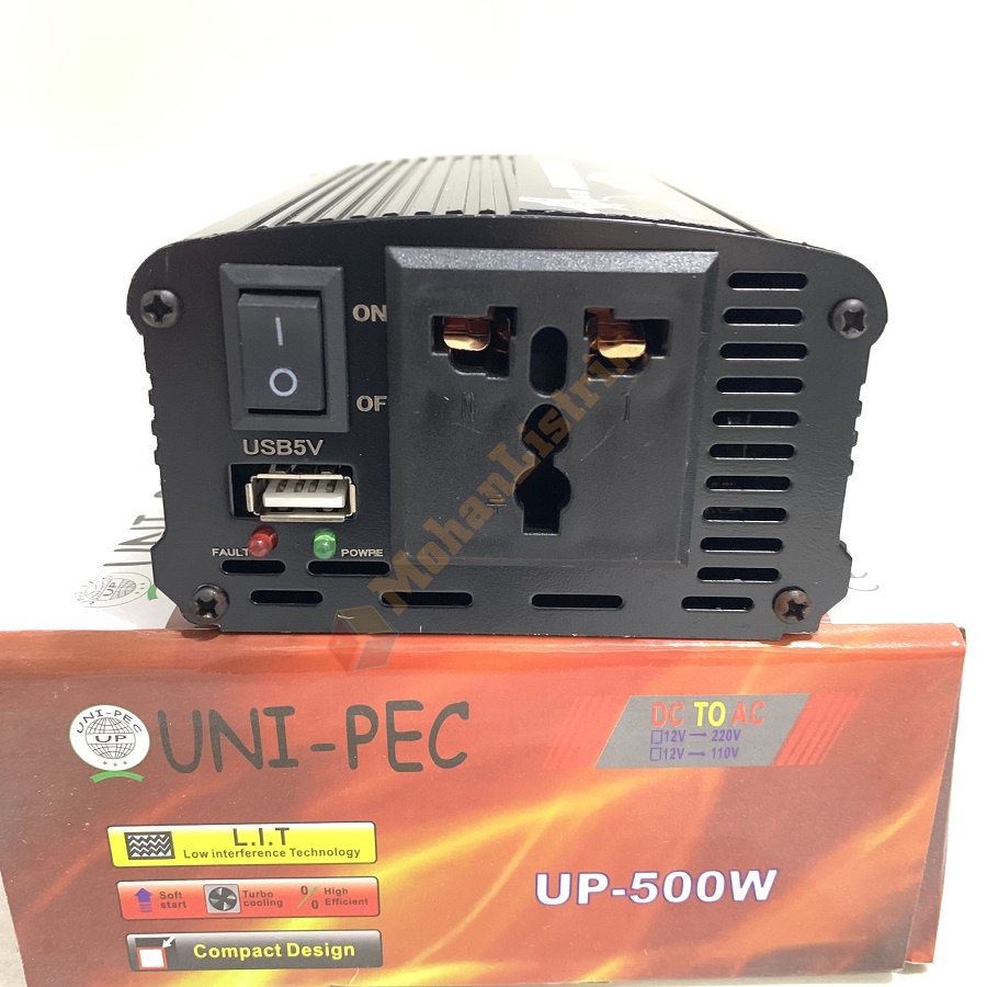 POWER INVERTER 12V 500WATT UNI-PEC 500W DC 12V TO AC 220V