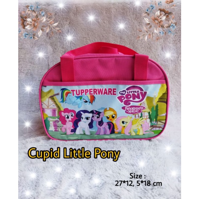 Tas Jinjing Cupid  Little Pony ( Zipper bunga es )  / tas bekal makan / tas souvenir