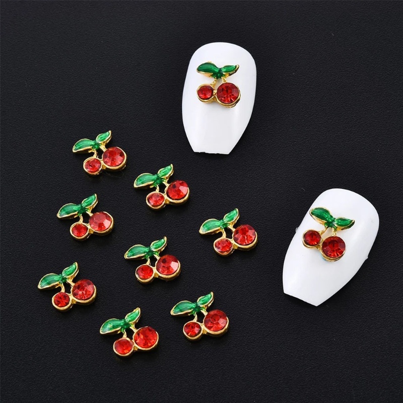 Siy 1pc Charms Berlian Imitasi Bentuk Cherry 3d Untuk Dekorasi Nail Artmanicure Diy