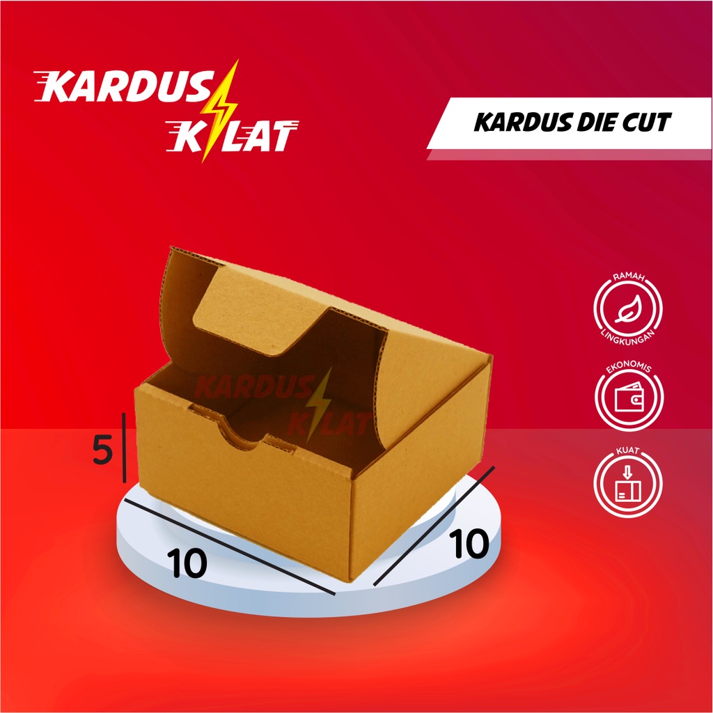 

Kardus Die Cut 10x10x5 - Karton Box Dus Packaging Pizza Hampers Kecil Polos Murah