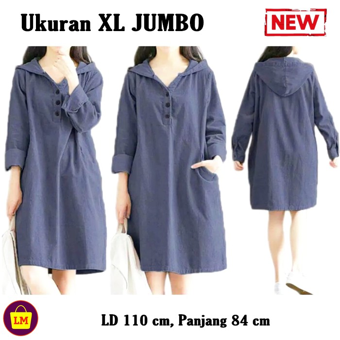 TERMURAH TERLARIS Baju Atasan Wanita TUNIK HOODIE KATUN JEPANG Tunic TERBARU LMS 15052