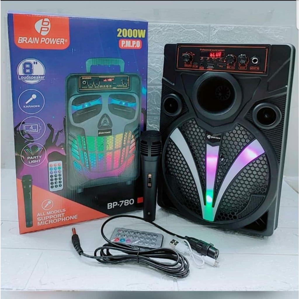 SPEAKER BP 7806 8inch + MIC  + REMOTE CONTROL