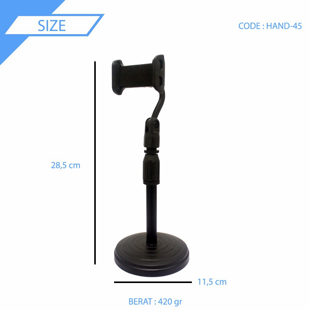 new standing mic-stand hp untuk youtuber dan vloger - hand-45