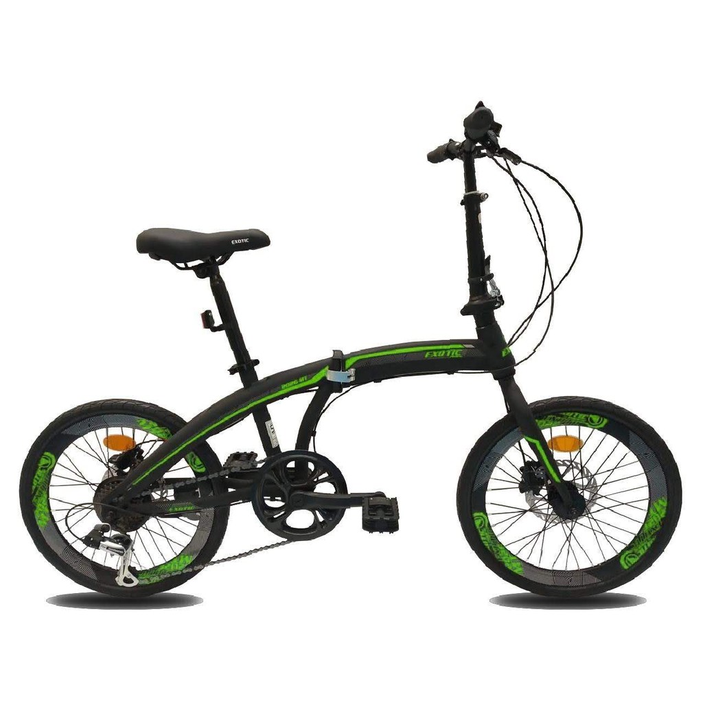 Sepeda Lipat Exotic ET2026MT-VT HD Pelek Tinggi 20 Inci Steel 1x7Sp Hydraulic DB Folding Bike