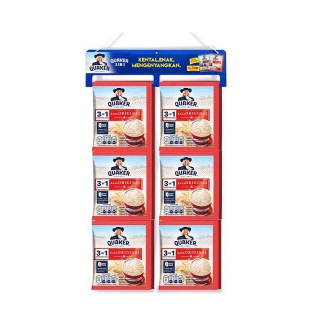 Quaker oats sachets WHS - QUAKER 3in1 Original Oatmeal. beli 40 sachets FREE MUG
