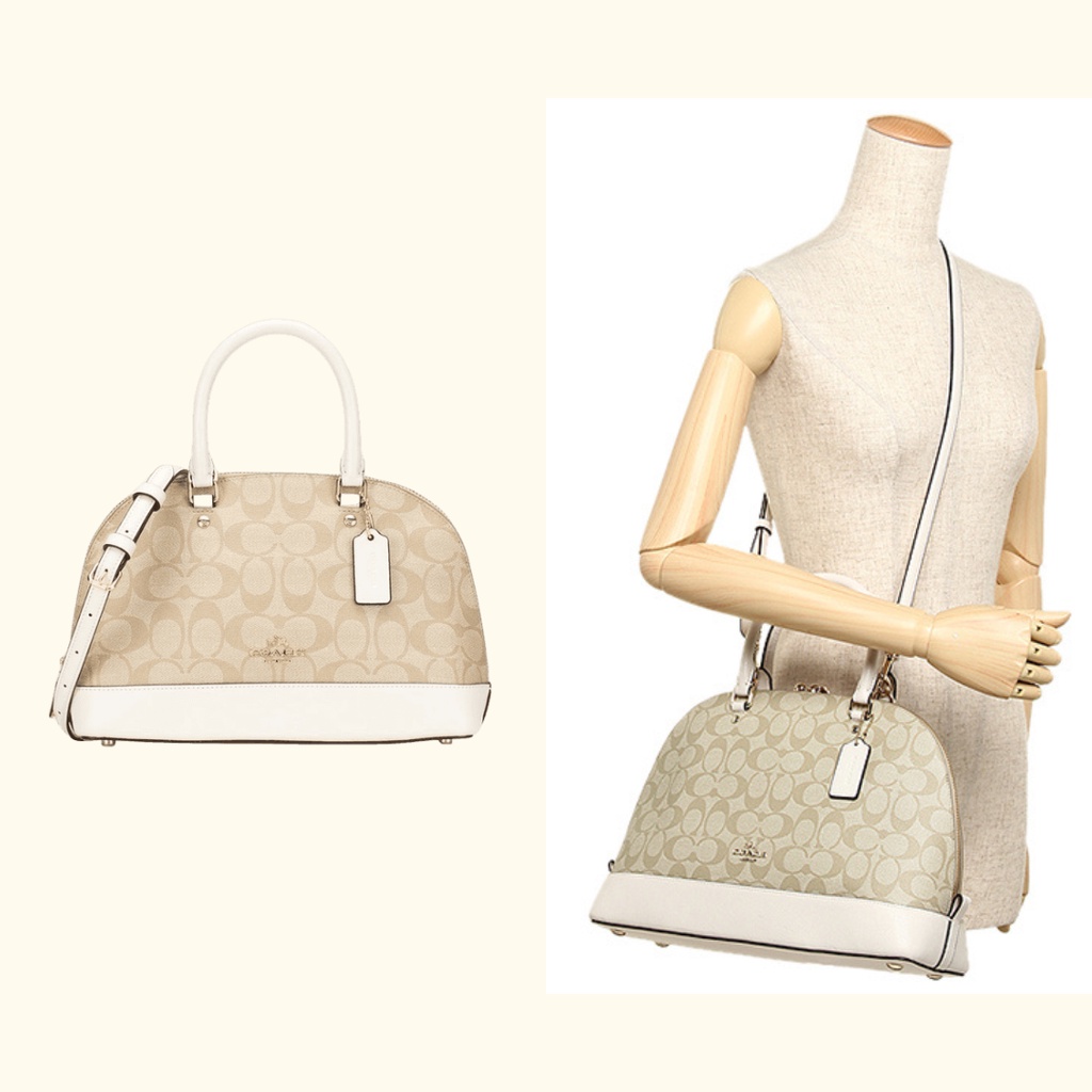 Coach F27583 Signature Mini Sierra Satchel/Coach Hand Bag Office - Chalk