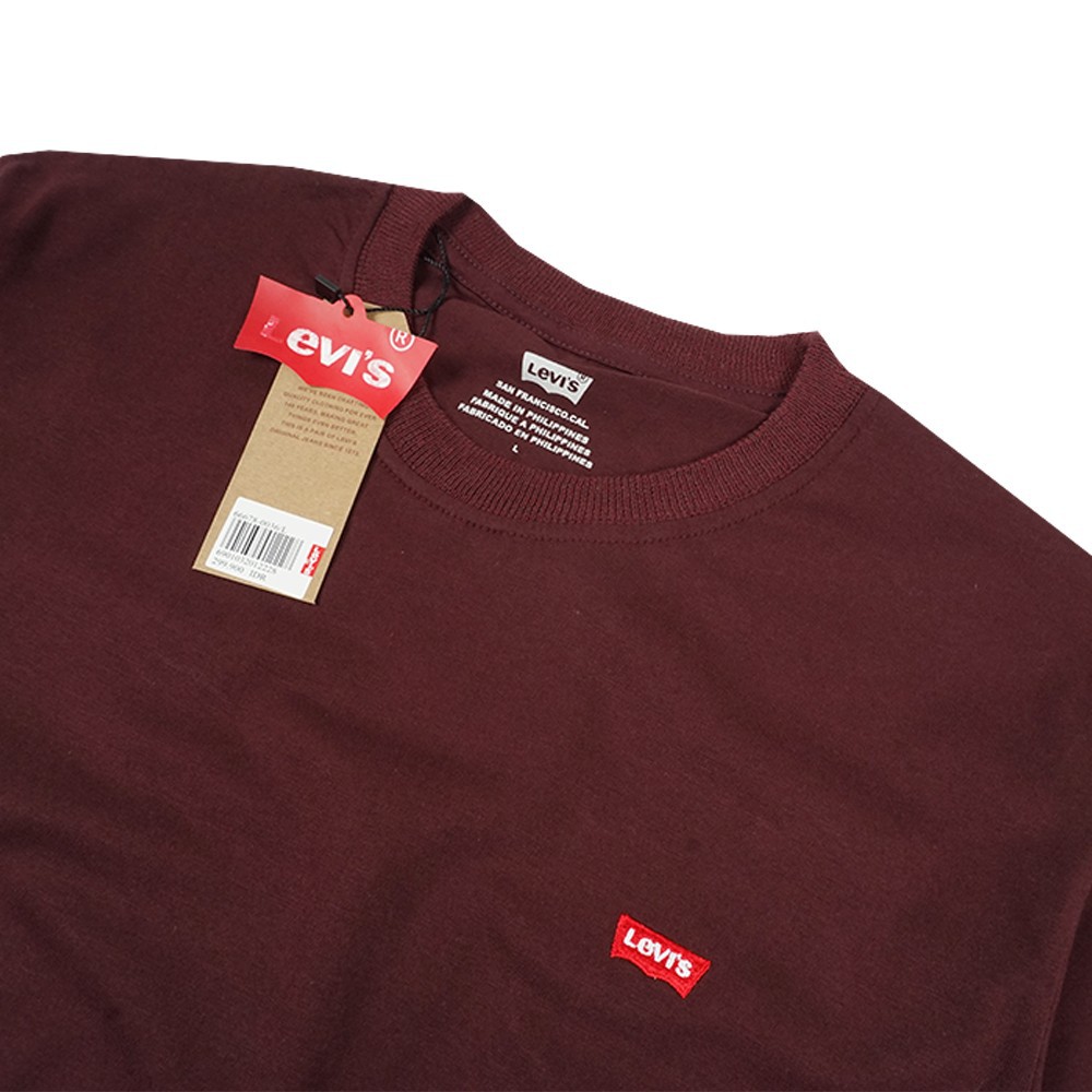 Kaos Polos Levis Burgundy Bordir Original