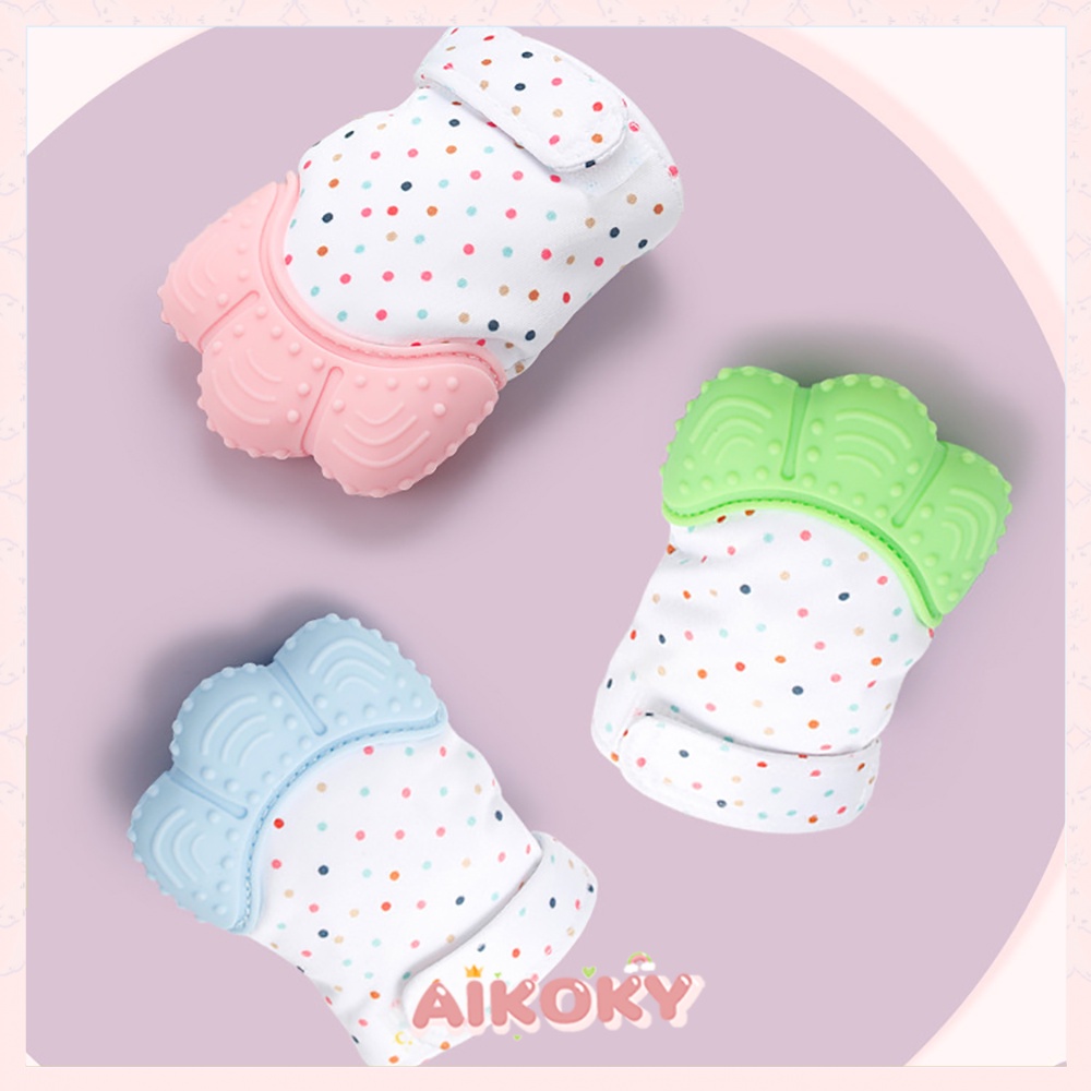 Aikoky Teether bayi Gigitan bayi teether bentuk sarung tangan