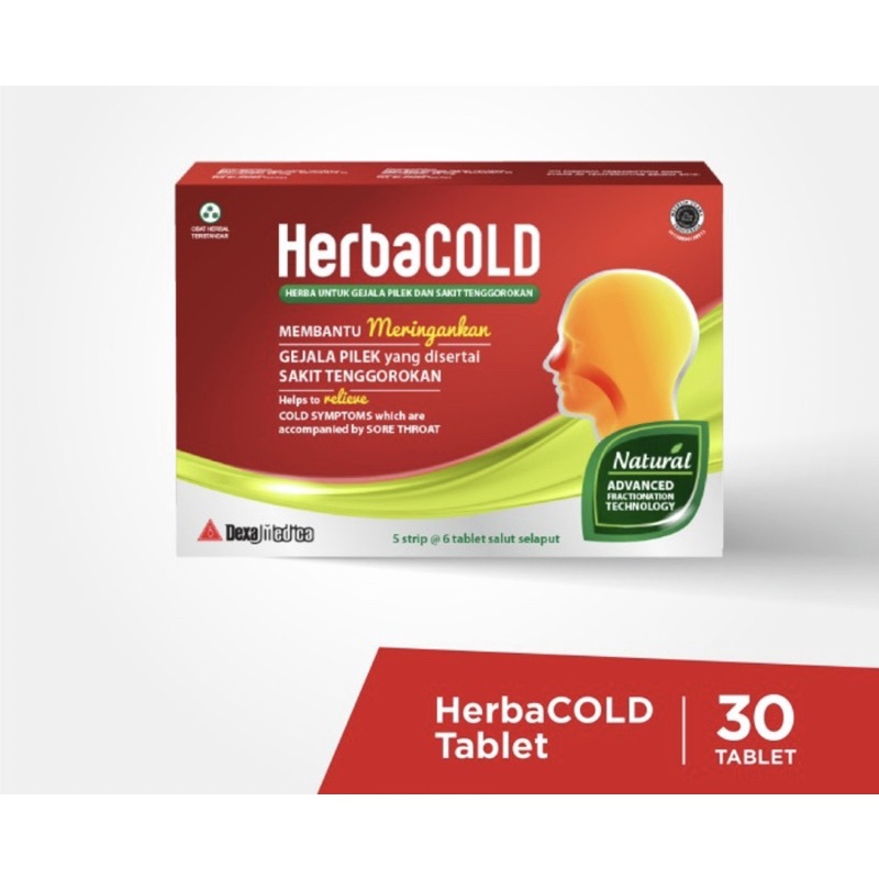 Herbacold box 30 tablet ( herbal flu pilek tenggorokan sakit )