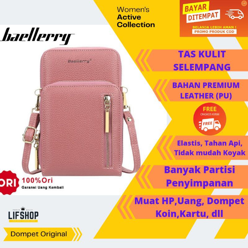 Tas Selempang Dompet kulit Hp Wanita Baellery Original