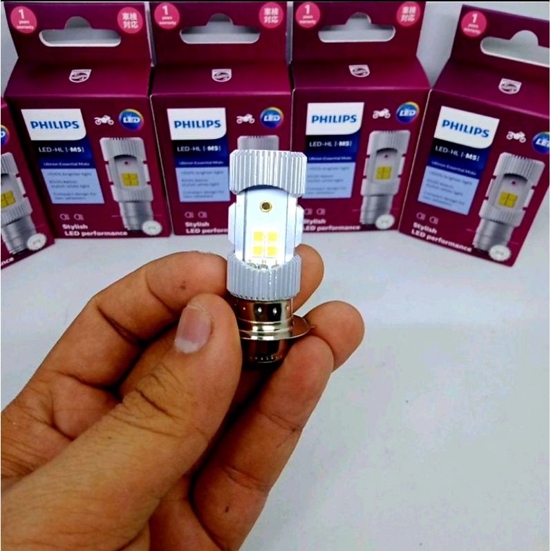 Philips Lampu Motor Philips M5 H6 DC kaki 1 6500k PUTIH Original-3