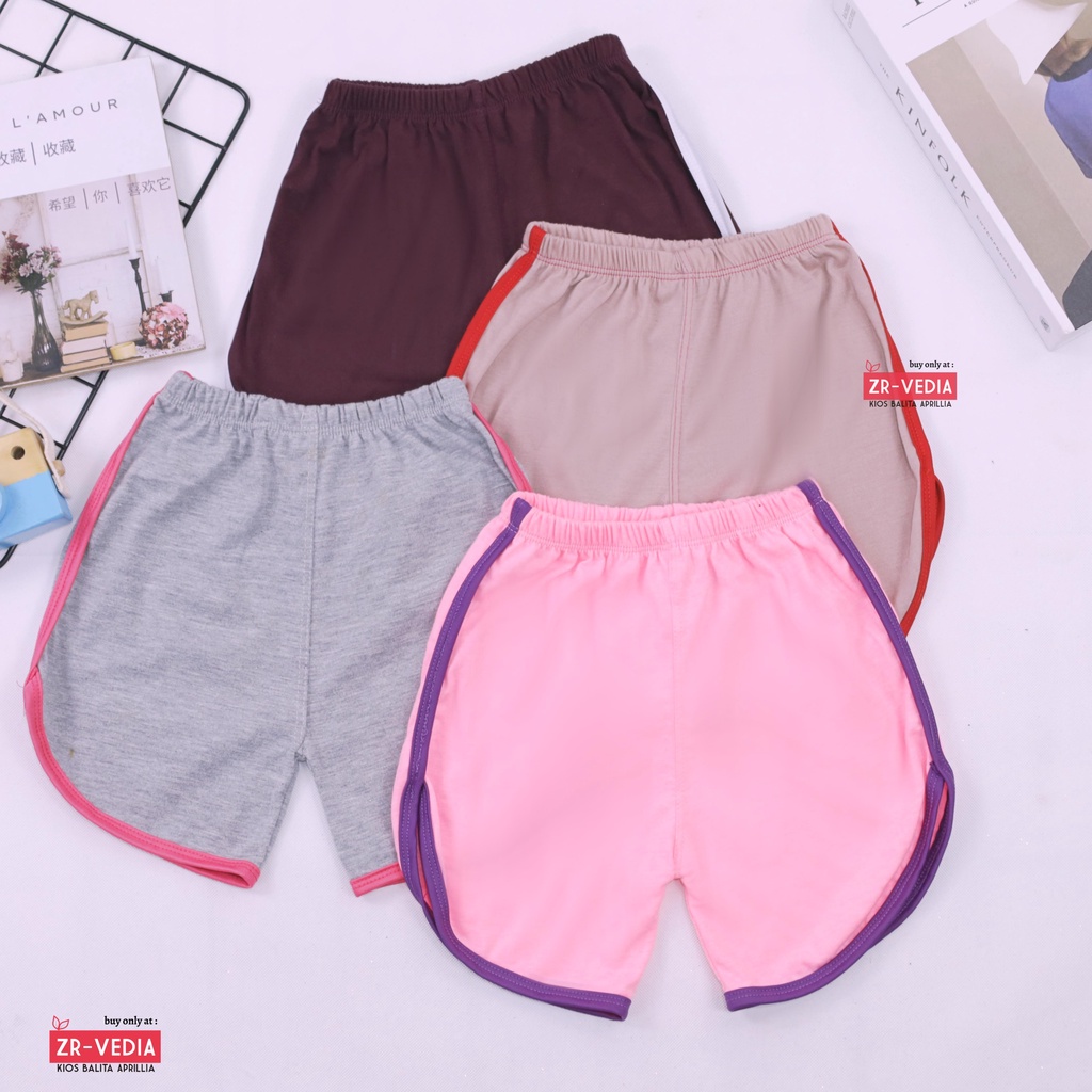 List Short Pants Anak Perempuan uk 3-15 Tahun / Dalaman Celana Pendek Polos Celana Pendek Anak TK SD ABG Remaja Murah Adem ZR Vedia