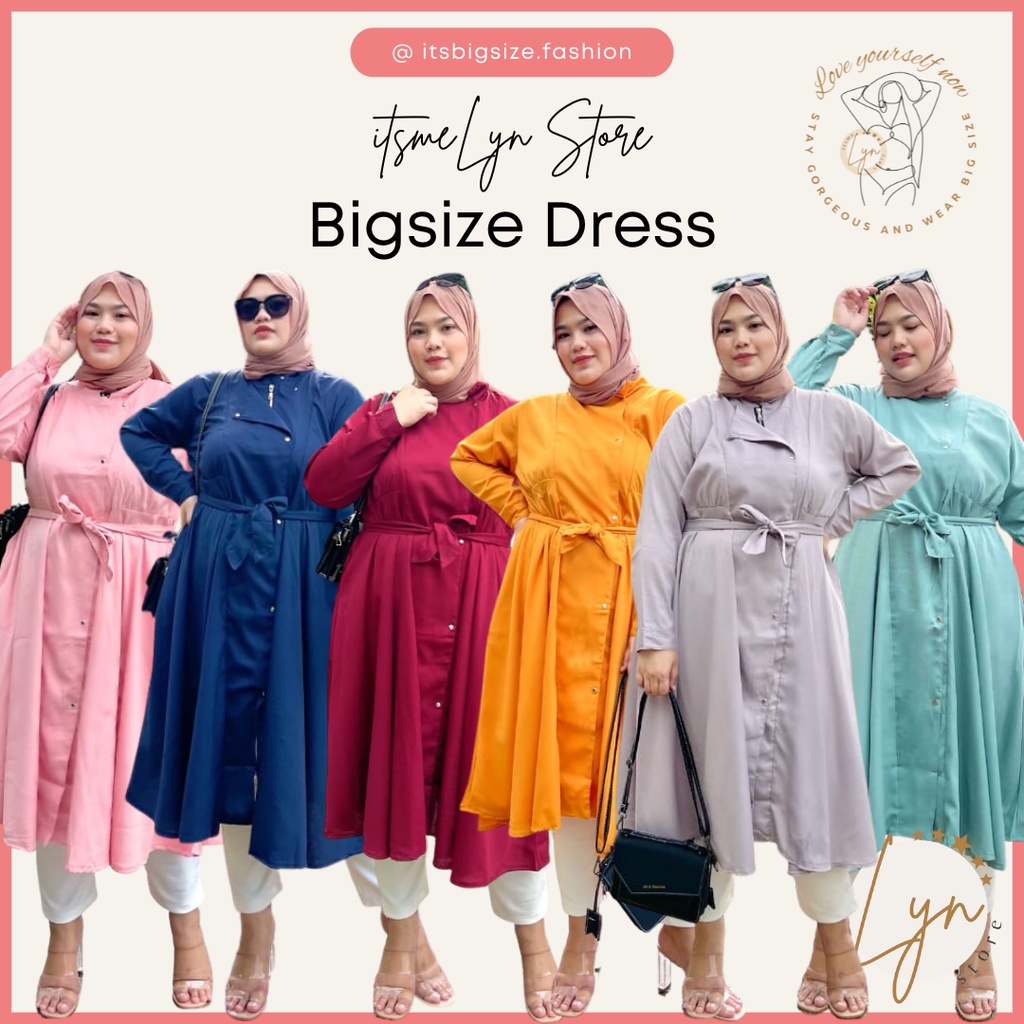 (COD) PROMO DRESS 7/8 BIG SIZE WANITA CURVY UKURAN JUMBO XL XXL XXXL 3XL LD 140 PLUS SIZE BAJU TERUS