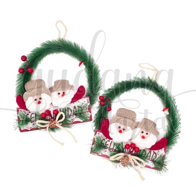 Christmast Wreath Bow Santa Dekorasi Pohon Natal Lucu GH 505509