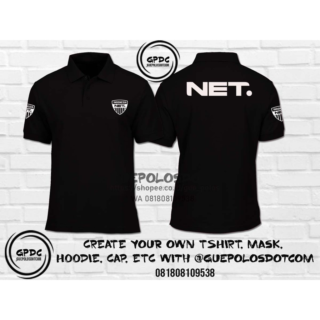 Poloshirt NET TV - Kaos Polo NET TV - Kaos NET TV - Polo Stasiun TV - Custom Polo - Kaos kerah NET -
