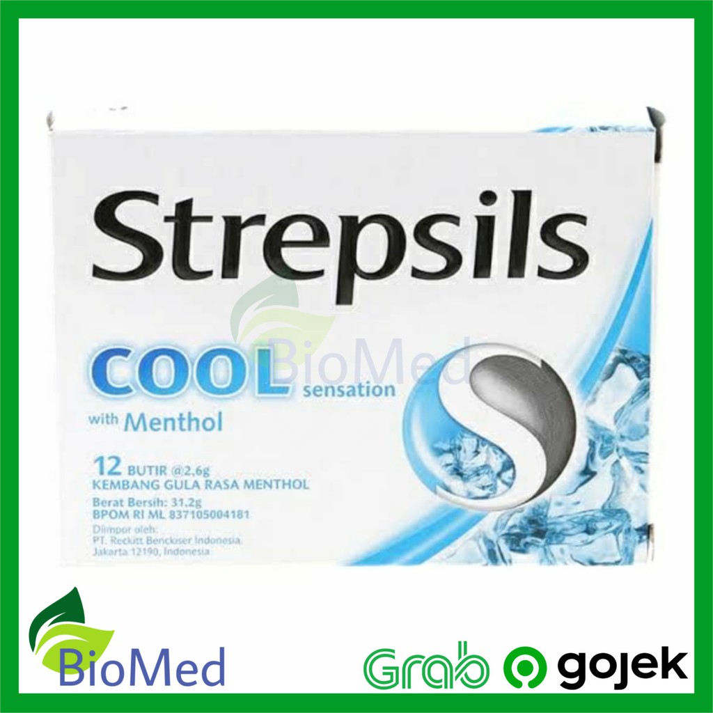 STREPSILS COOL BIRU - Permen Pelega Sakit Tenggorokan Batuk