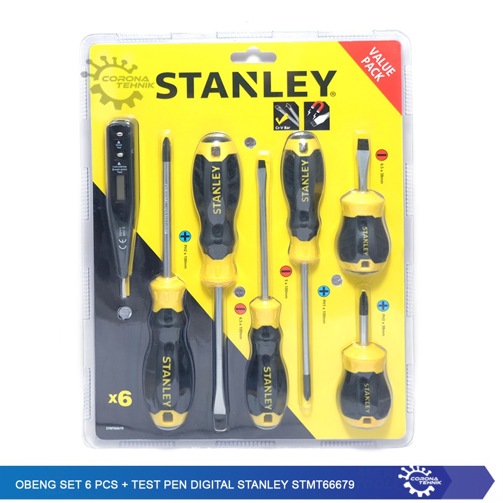 STANLEY - Obeng Set 6 Pcs + Test Pen Digital (STMT66679)