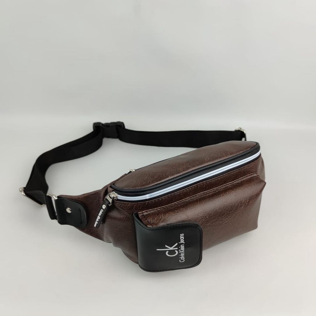 Tas Pria Tas Pinggang Waistbag Bahan Kulit PU Leather Import Quality 100% Real Picture Tas Selempang Bahu