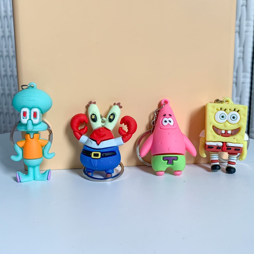 GANTUNGAN KUNCI SPONGEBOB LUCU LENGKAP SEDIA 4 KARAKTER SQUIDWARD MR CRAM PATRICK HARGA TERMURAH IMPORT QUALITY