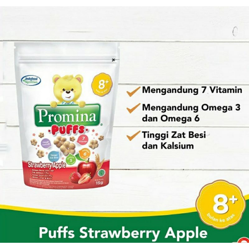 Promina Puffs 15gr Snack Bayi MPASI Cemilan Bayi 8m+ / Makanan Ringan Balita Baby PROMINA PUFFS 15g