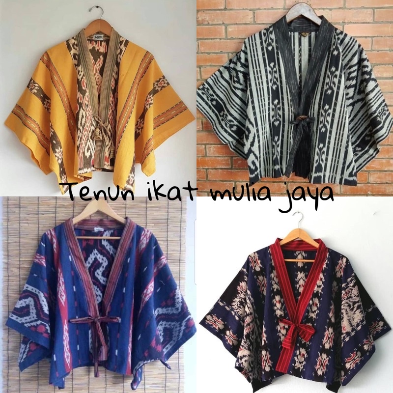 Blazer batwing atasan wanita tenun etnik original model outwear batik modern