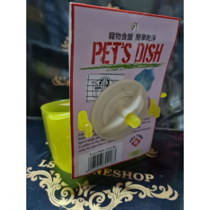 pets dish fwu fong wadah tempat makan ayam burung anjing kucing kelinci sugar glider anti tumpah