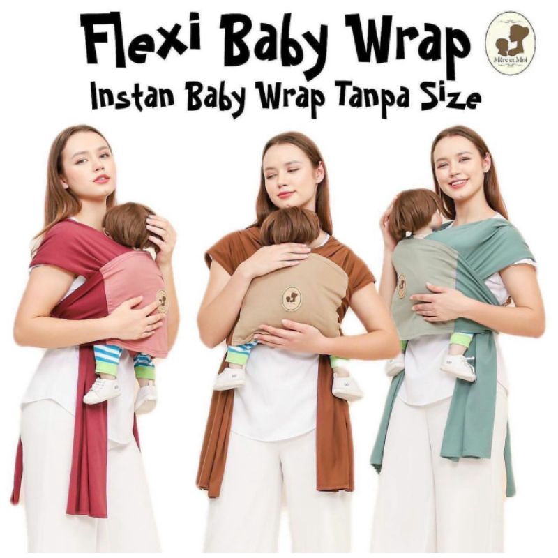 Mere et moi Flexi wrap mem73 - gendongan kaos M shape | gendongan bayi