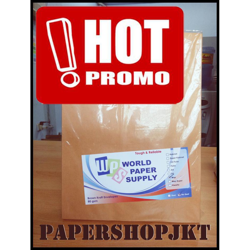 

(New Arrival!!) Amplop Coklat Ukuran Map Wps ( 27,5 X 37,5 Cm ) Gosend