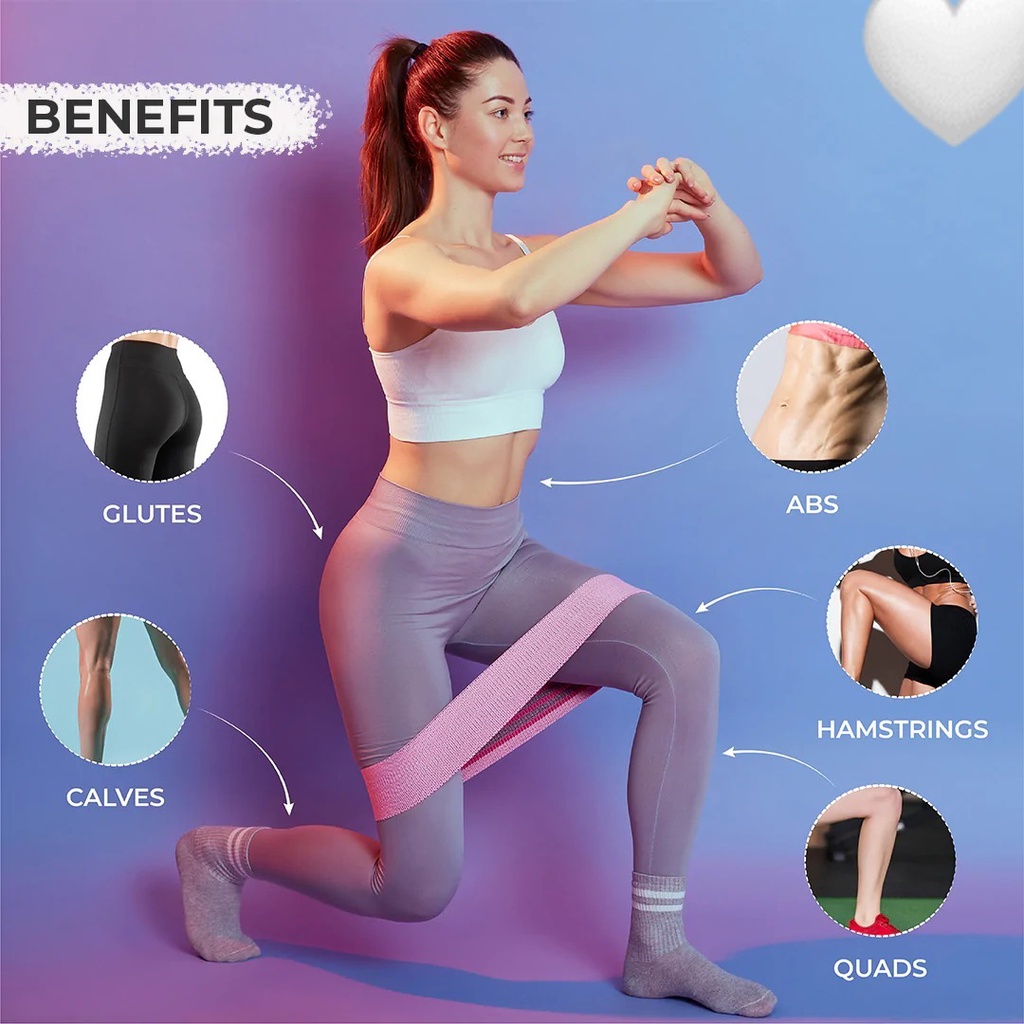 PROMO JS-9 Hip Resistance Band | Hip Band | Squat Band | Booty Band | 3 Levels Hip Resistance Band / Hip Band / Booty Band Squat Yoga Fitness Pinggul ALAT OLAHRAGA RESISTANCE LOOP BANDS