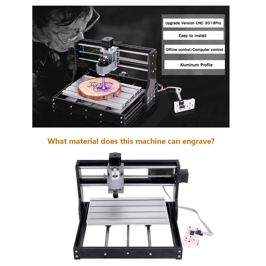 Mesin CNC ROUTER 3018 pro cutting laser 2500mw mesin CNC PCB Milling with spindle laser