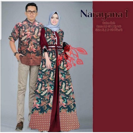 COUPLE NARAYANA Gamis Keluarga Series Lebaran 2021 Couple Family Brukat Tile Mewah Murah 1