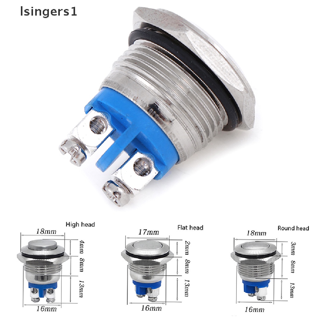 (lsingers1) Tombol Tekan Metal 16mm Tanpa Momentary reset