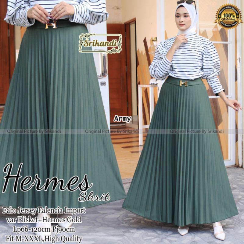 hermes skirt rok plisket by srikandi