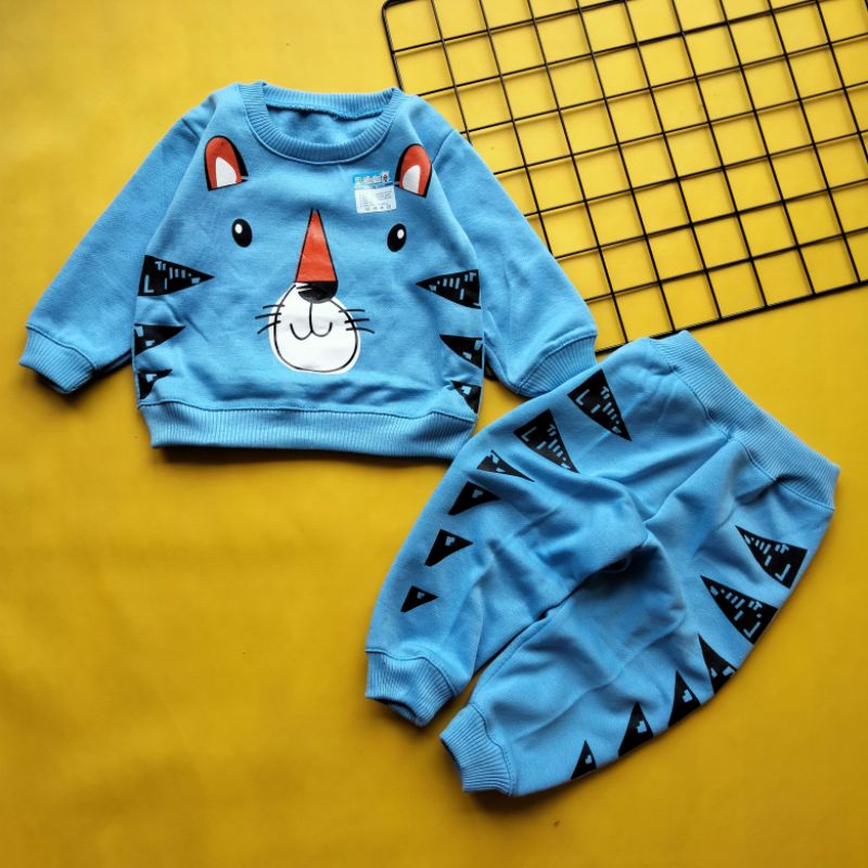 set sweater bayi 0-12 bulan motif harimau