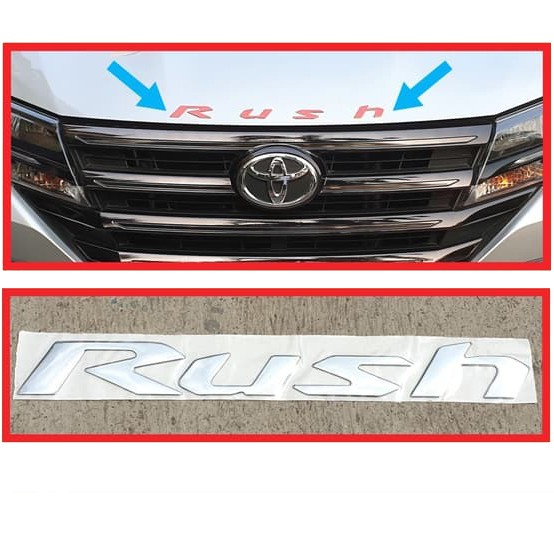 Emblem RUSH Kap Mesin Engine Hood