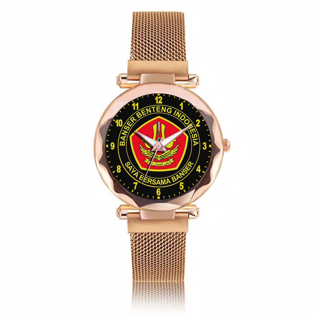 Jam Tangan Wanita Custom - BANSER MOTIF 3 Free Box &amp; Batre Cadangan