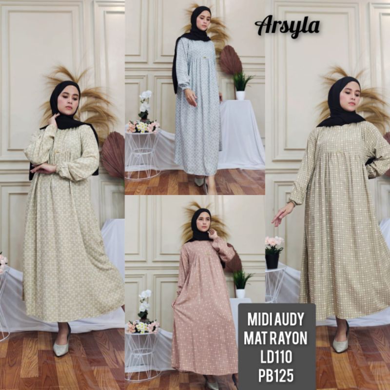 MIDI AUDY ORIGINAL BY ARSYLA// MIDI DRESS ORI BY ARSYLA// BRAND TERBARU ARSYLA