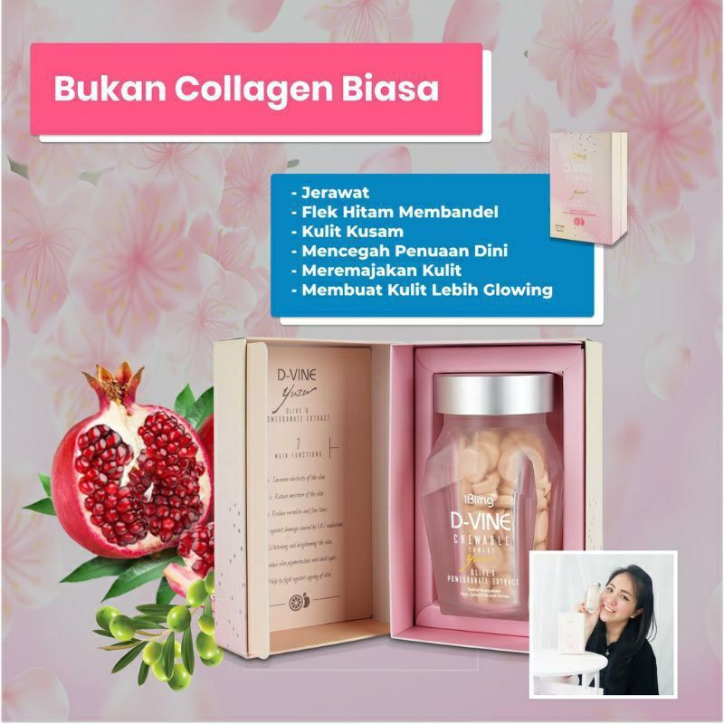 (COD) D Vine Candy collagen 30 tablet original herbal d vine asli