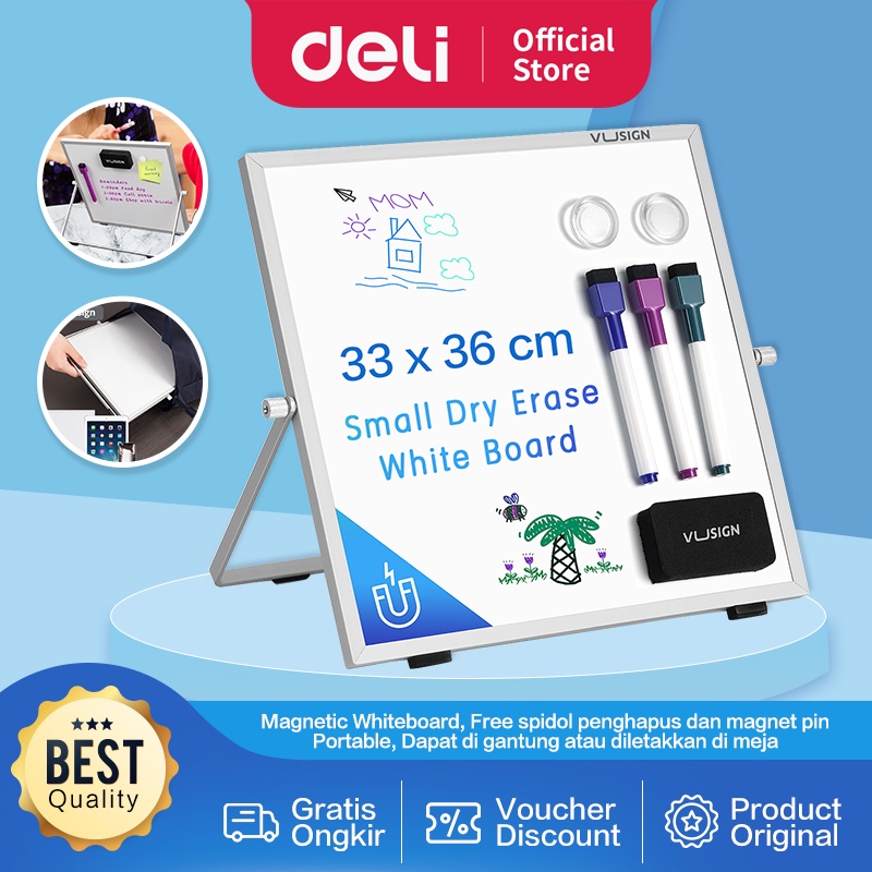 

Vusign Magnetic Whiteboard / Papan Tulis Magnet Dapat Gantung dan Berdiri Gratis Spidol Pin Penghapus VS004A
