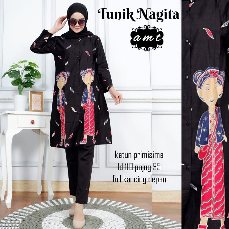 TUNIK NAGITA - TUNIK BATIK ETNIK - BATIK KARAKTER LUCU